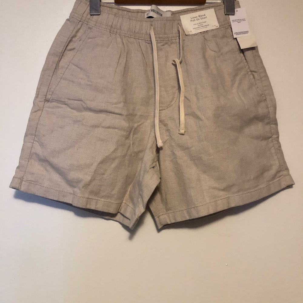 NWT Hollister Women's Beige Linen-Blend Shorts